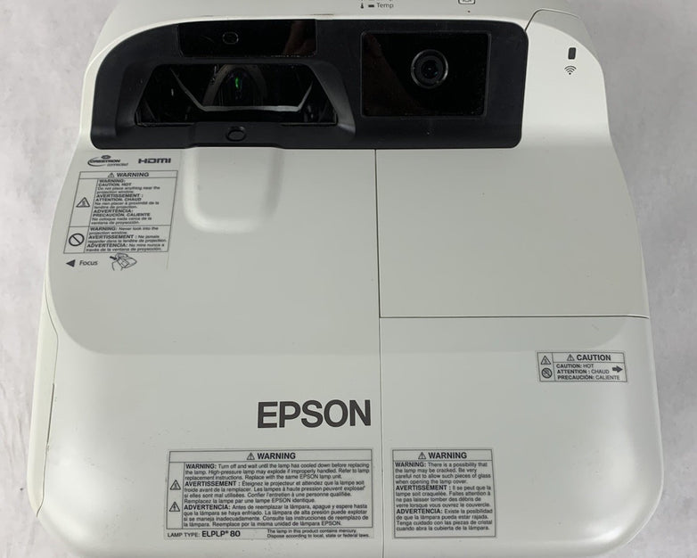 Epson BrightLink 595Wi H599A LCD Lamp Projector 1923 Lamp Hours - No Remote