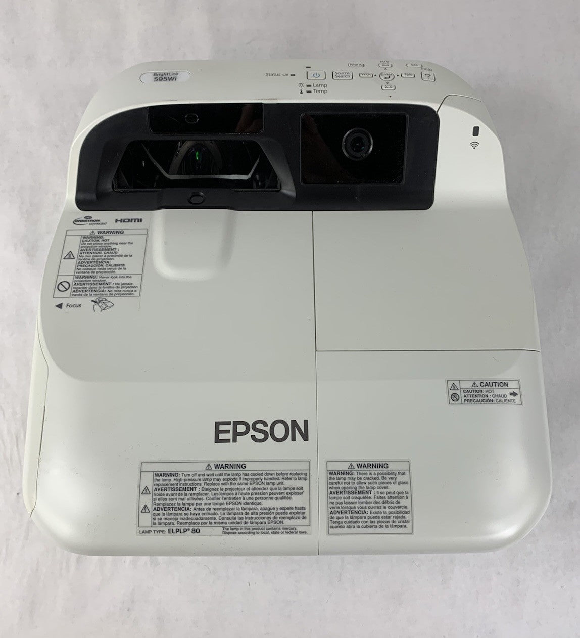 Epson BrightLink 595Wi H599A LCD Lamp Projector 1923 Lamp Hours - No Remote5