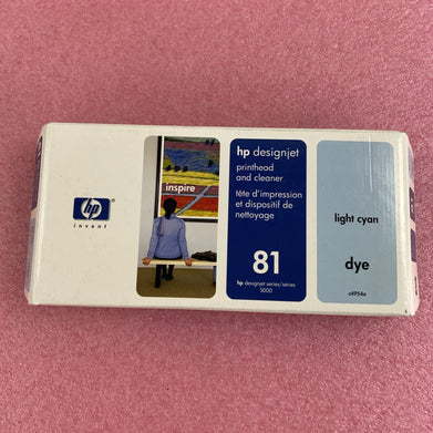HP C4954A 81 Light Cyan Printhead and cleaner Designjet 5000 25 APR 2008
