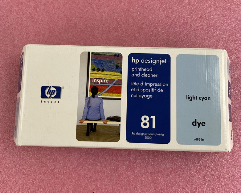 HP C4954A 81 Light Cyan Printhead and cleaner Designjet 5000 25 APR 2008