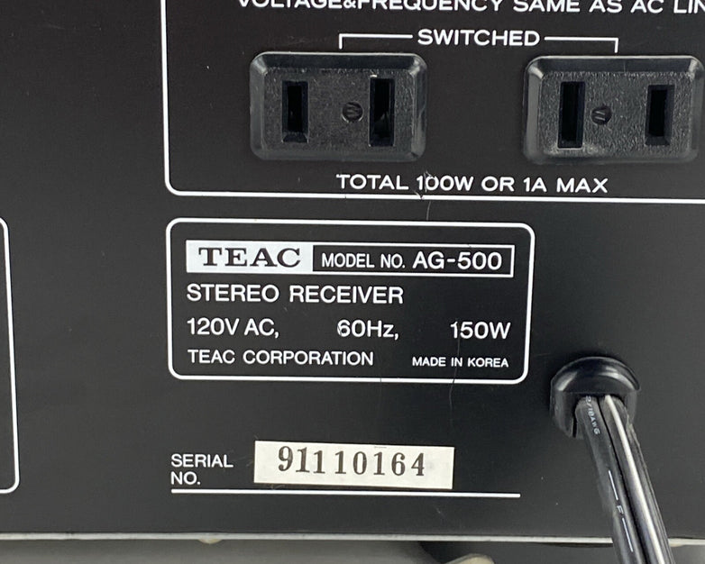 TEAC AG-500 AM/FM Stereo Receiver - No Remote