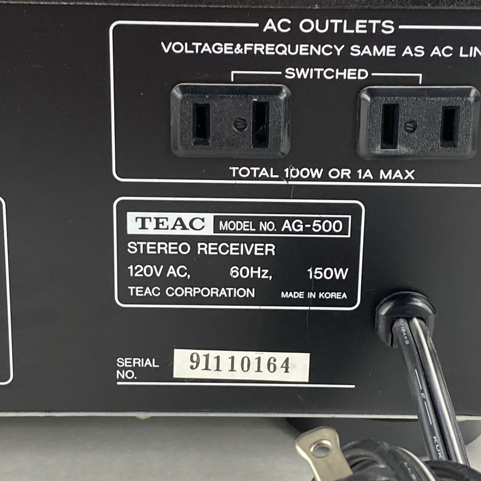 TEAC AG-500 AM/FM Stereo Receiver - No Remote