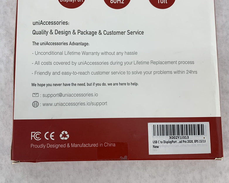 DisplayPort Cable Uni Brand USB-C to DisplayPort Cable 10 ft. New