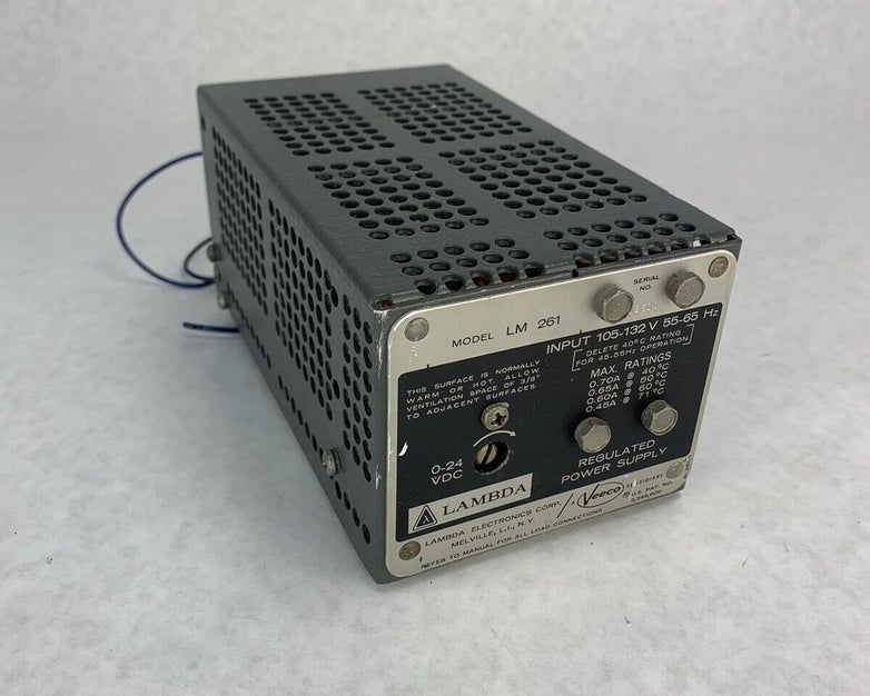 Lambda Regulated Power Suppy 0-24 VDC-INPUT 105-132V 55-65HZ Model LM 261