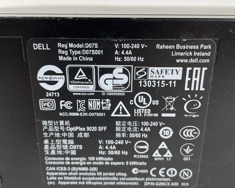 Dell Optiplex 9020 SFF i7-4770 3.40 GHz 4 GB RAM No HDD/OS