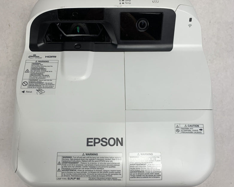 Epson BrightLink 595Wi H599A LCD Projector 2993 Lamp Hours - No Remote Loud Fan
