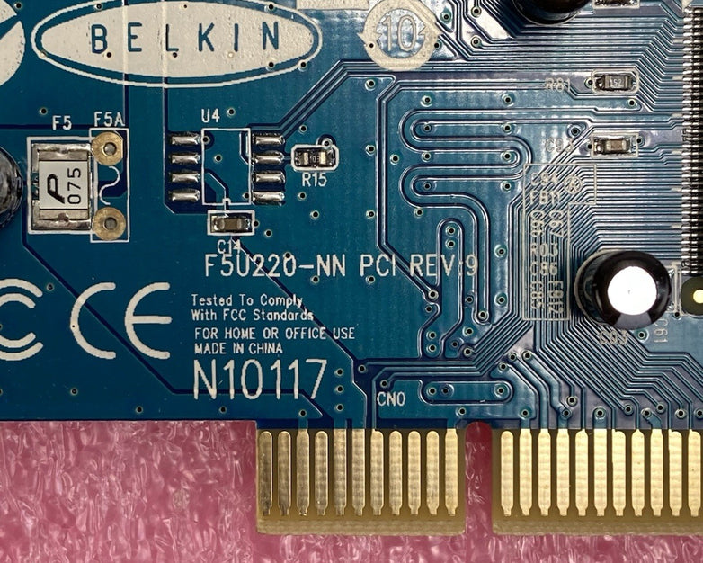 Lot of 5 Belkin F5U220-NN PCI 4x External USB 1x Internal USB