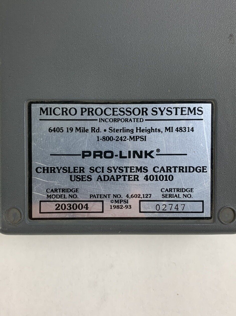 MPSI Pro-Link 9000 Chrysler SCI Systems Cartridge 203004