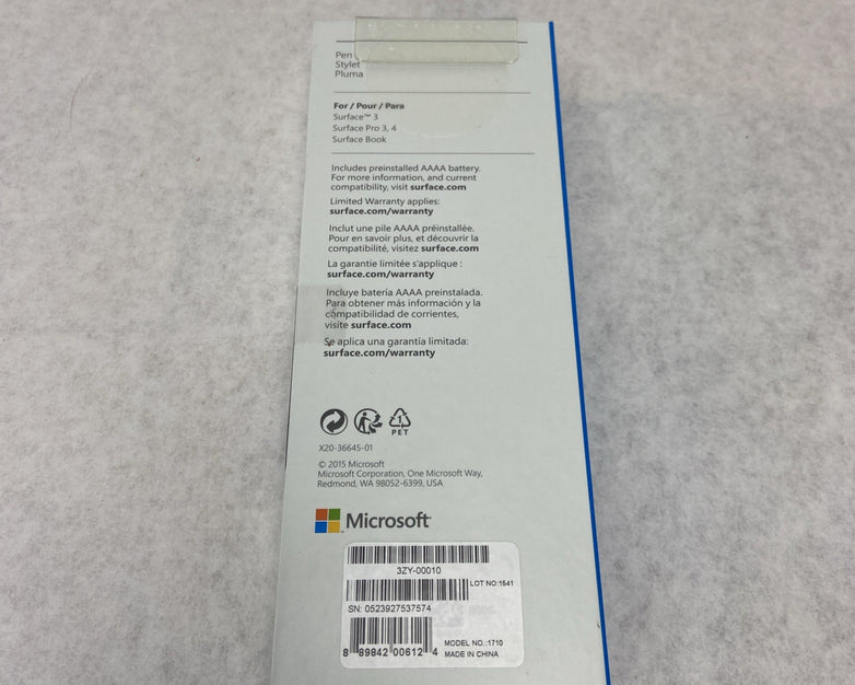 Microsoft Surface Pen Stylus Platinum Model No 3ZY-00010 New in Box