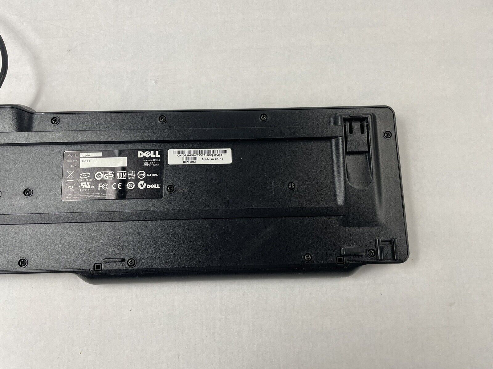 Dell L100 Keyboard U011 with USB Cable Lot of 4