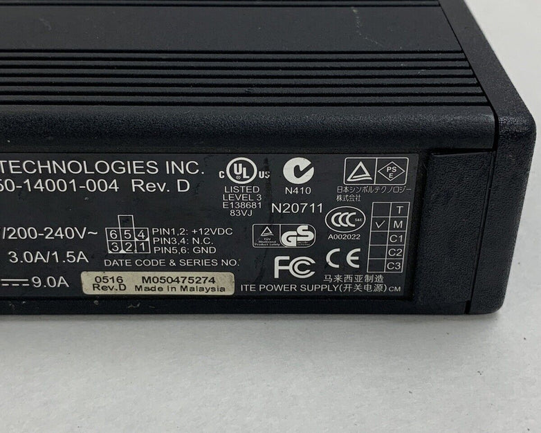 Symbol SYM04-1 AC/DC Power Supply Adapter 12V 9A OEM Tested