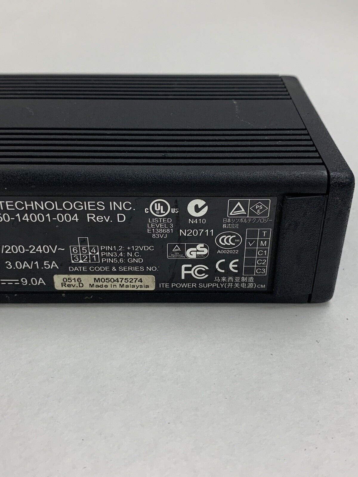 Symbol SYM04-1 AC/DC Power Supply Adapter 12V 9A OEM Tested