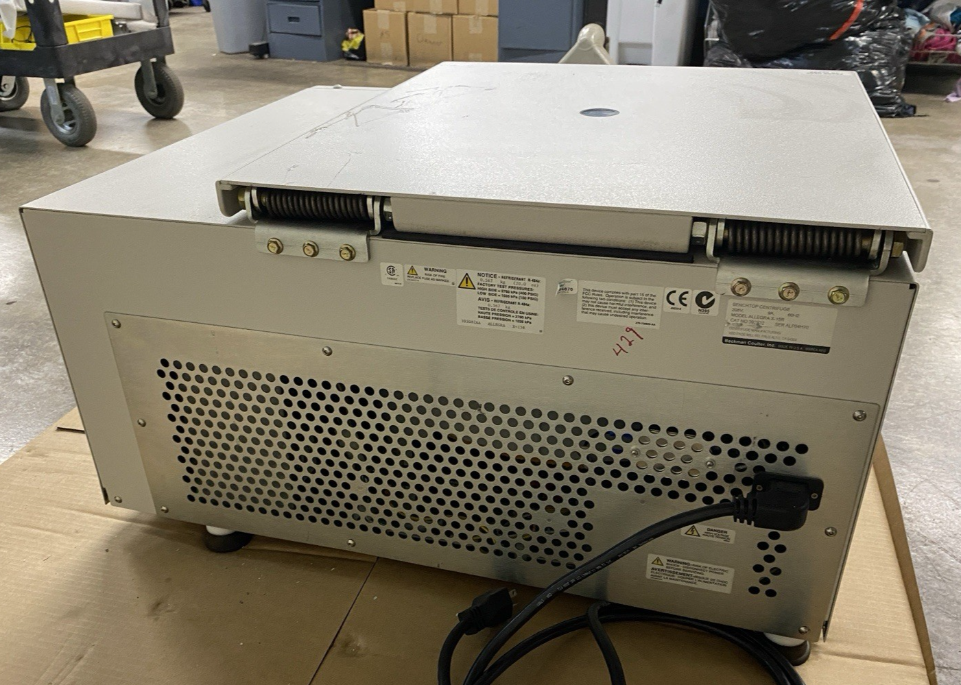 Beckman Coulter Allegra X-15R Refrigerated Centrifuge - S7 Sytem Error