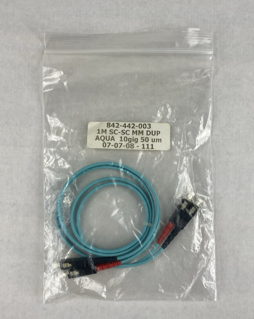 1M SC-SC MM DUP Aqua 10 Gig 50 um Fiber Patch Cable Lot of 4