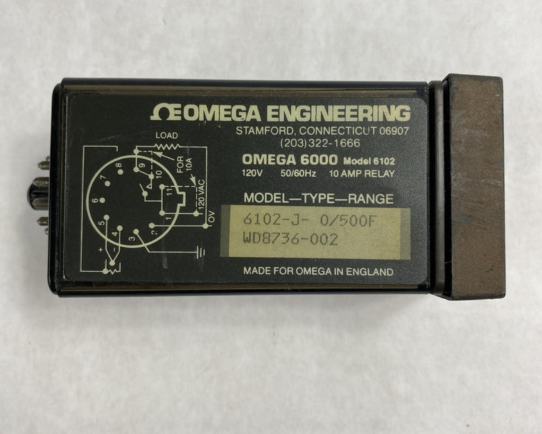 Omega Engineering 6102-J-0/500F Temperature Controller 120V 50/60Hz 0-500F