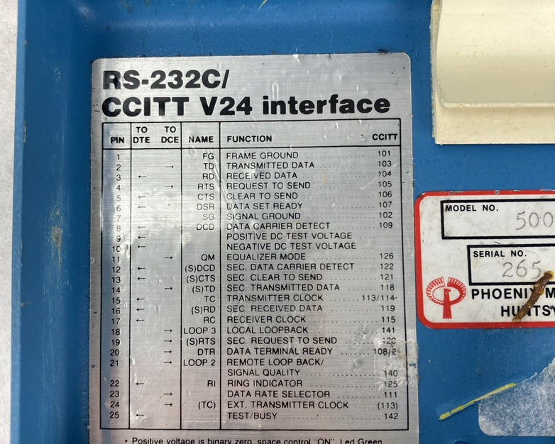 Phoenix RS-232C CCITT V24 Interface 265 Rev 2.0