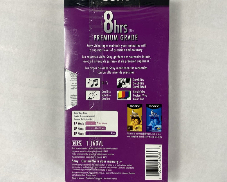 Sony T-160 8hrs Premium Grade VHS Video Cassette Brand New (Lot of 10)