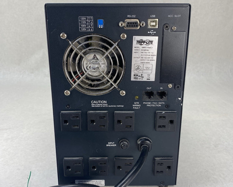 Tripp Lite SMART1500SLT 1500VA 900W UPS Smart Tower - No Batteries Front Panel