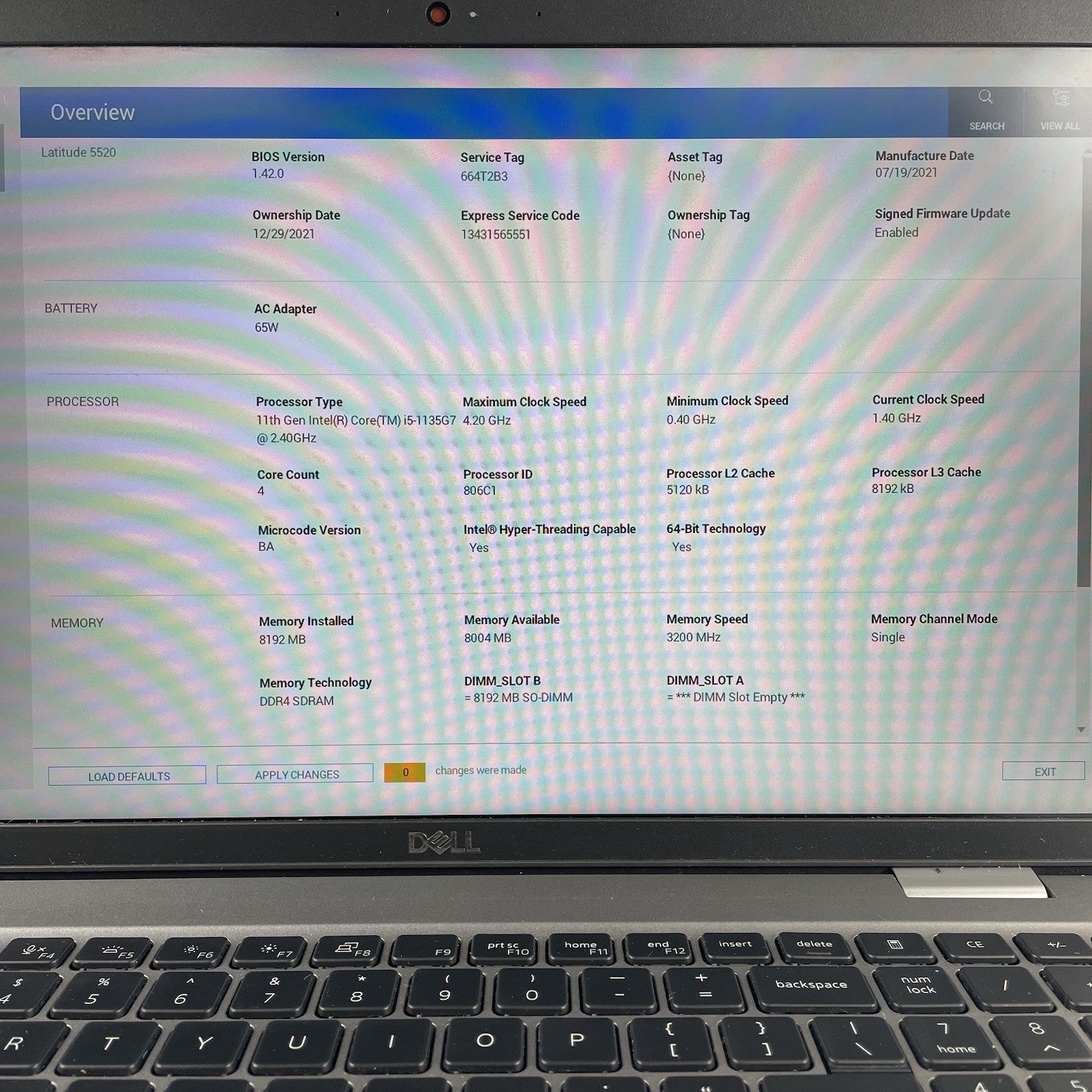 Dell Latitude 5520 15.6" i5-1135G7 2.40 GHz 8 GB RAM No SSD/OS/AC/Batt - READ3