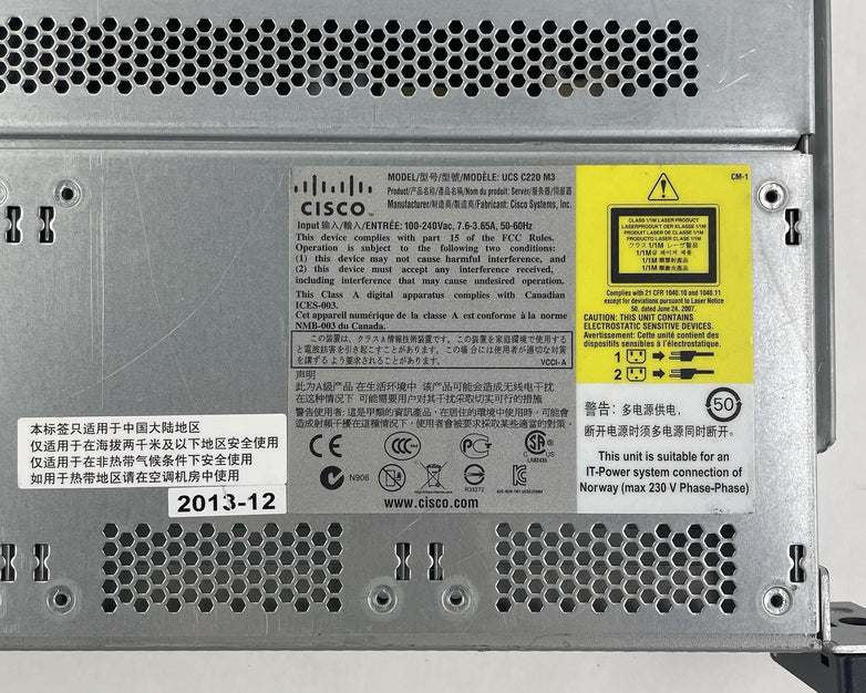 Cisco UCSC-C220-M3S 2x Xenon XS-2643 3.3GHz 32GB Ram - Tested