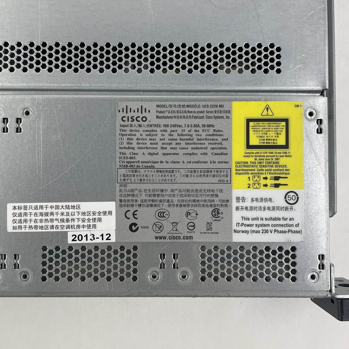 Cisco UCSC-C220-M3S 2x Xenon XS-2643 3.3GHz 32GB Ram - Tested10