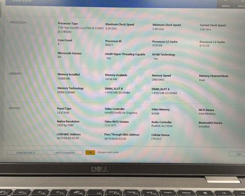 Dell Latitude 5520 15.6" i5-1135G7 2.40 GHz 16 GB RAM No SSD/OS/AC - Worn