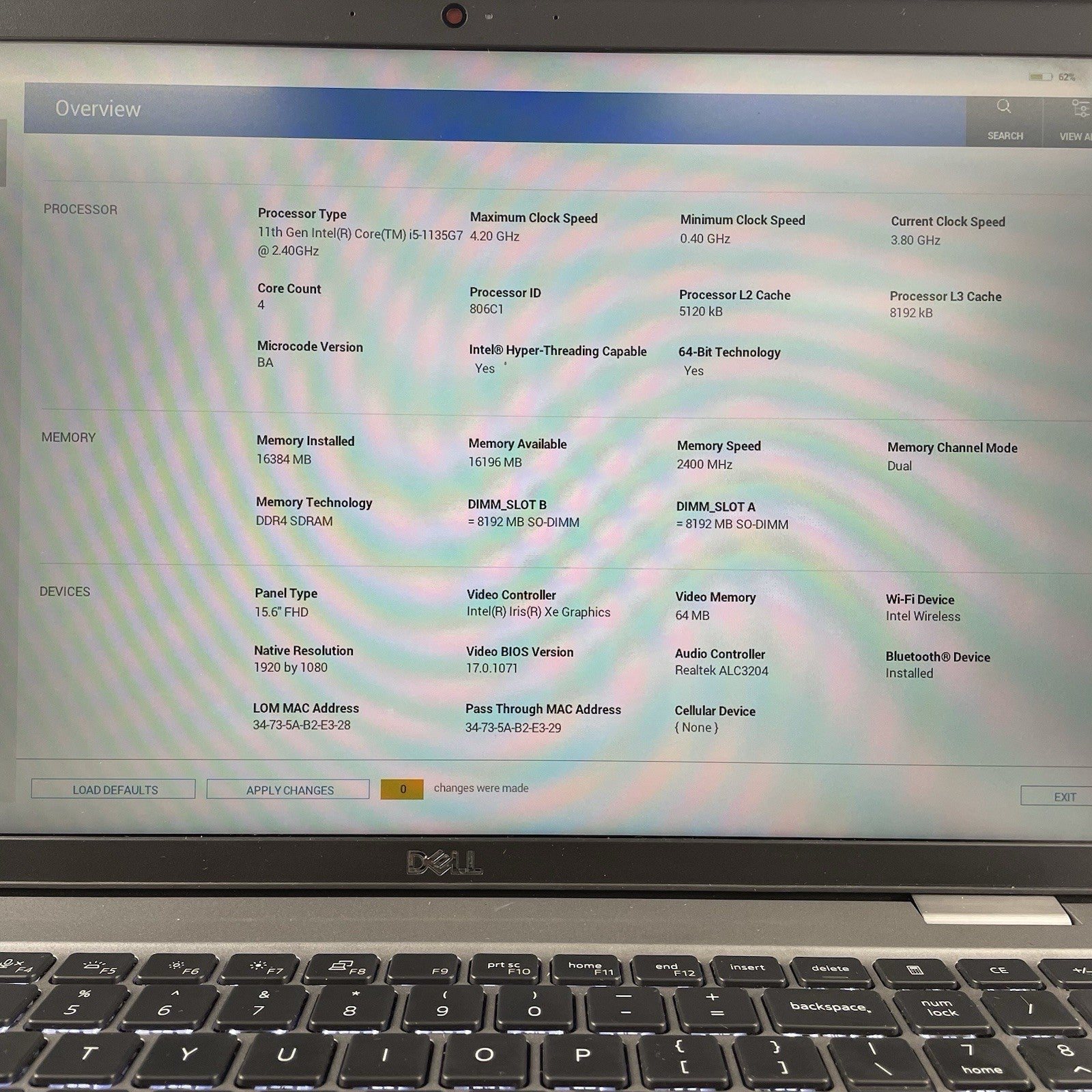 Dell Latitude 5520 15.6" i5-1135G7 2.40 GHz 16 GB RAM No SSD/OS/AC - Worn3