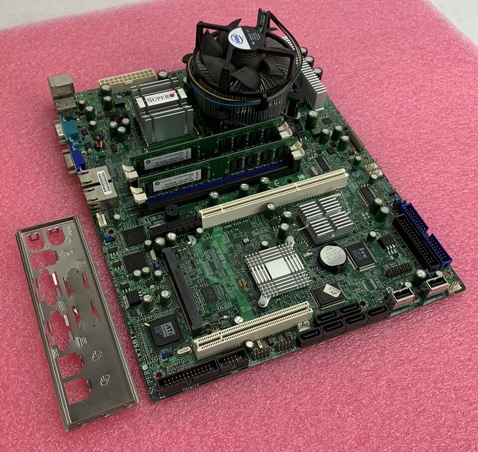 SuperMicro X7SBI Motherboard Intel Core 2 Quad Q6600 2.4GHz 4GB RAM w/ Shield