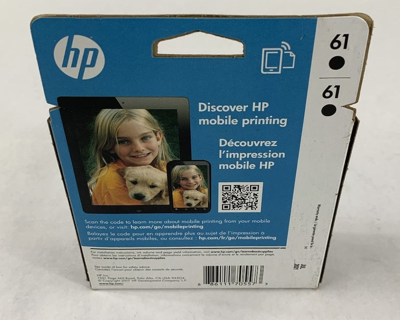 HP 61 + 61 Black Ink Cartridge Twin-Pack Exp. Jul 2021