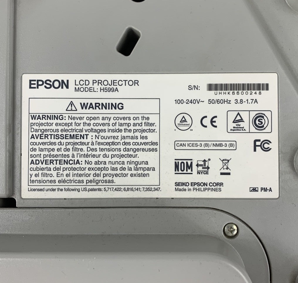Epson BrightLink 595Wi H599A LCD Lamp Projector 2669 Lamp Hours - No Remote7