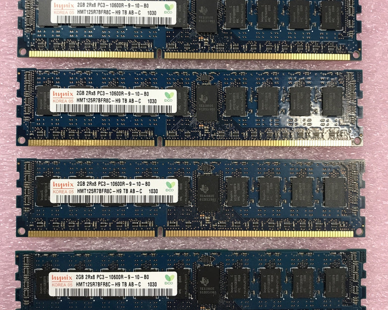 Hynix 8GB Kit 4x2GB 2Rx8 PC3-10600R-9-10-B0 Server Ram HMT125R7BFR8C