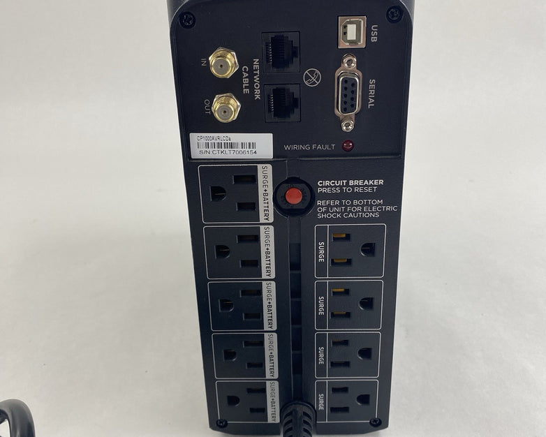 Cyber Power CP1000 AVR LCDA 1000 VA AVR 9 Outlets No Batteries Tested