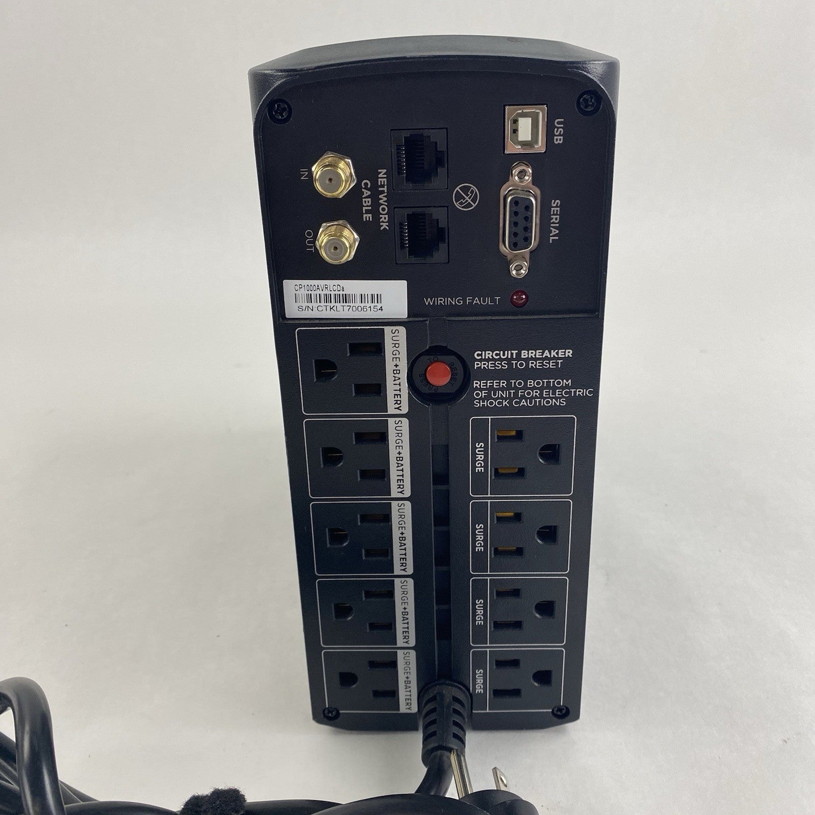 Cyber Power CP1000 AVR LCDA 1000 VA AVR 9 Outlets No Batteries Tested4