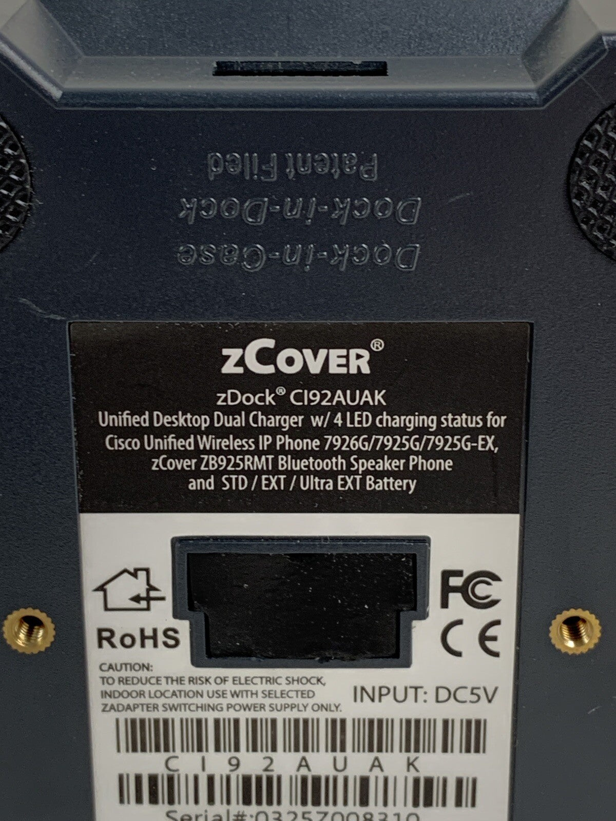 zCover zDock Cl92UUAK Unified Desktop Dual Charger No Power Supply - Untested7