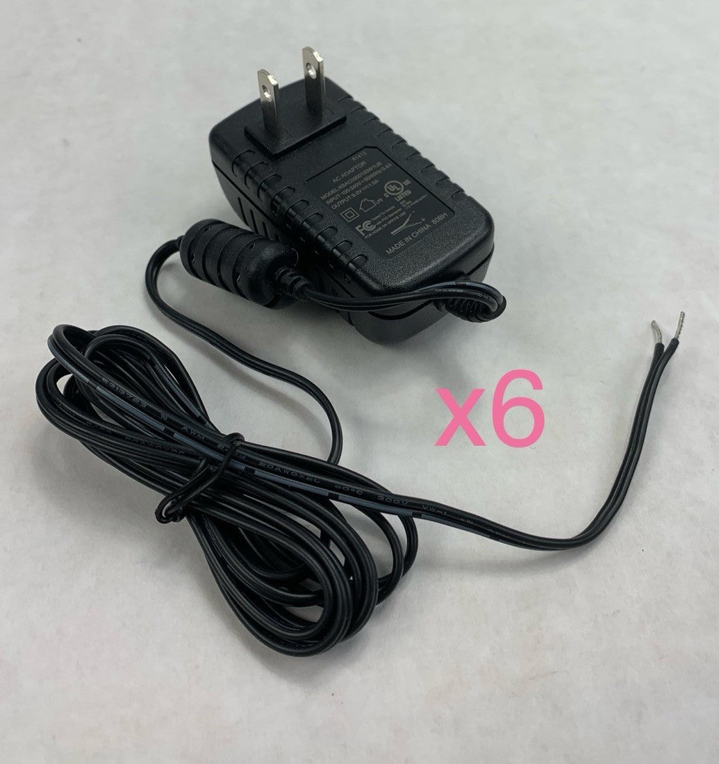 Unbranded KSAC0900100W1US 9V 1A AC Adapter - No Tip (Lot of 6)