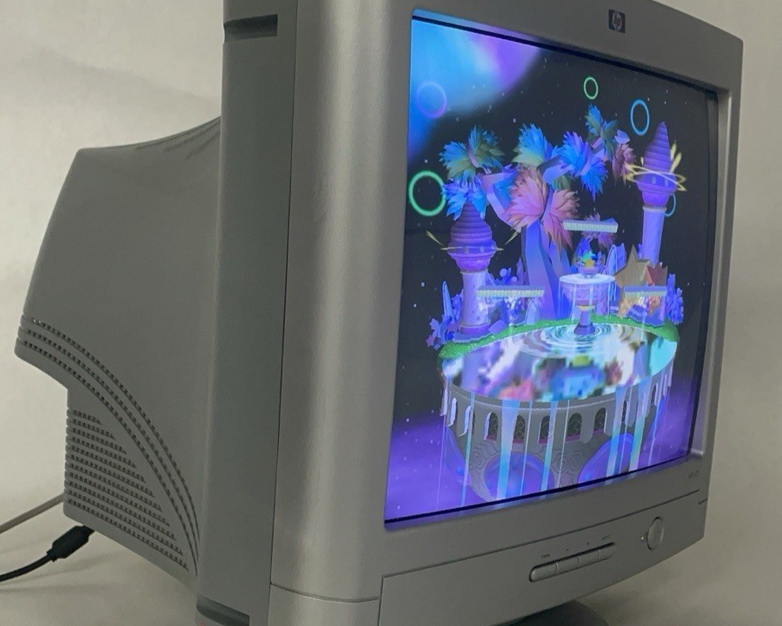 HP v75 Monitor 17" Retro CRT TV Monitor with Stand