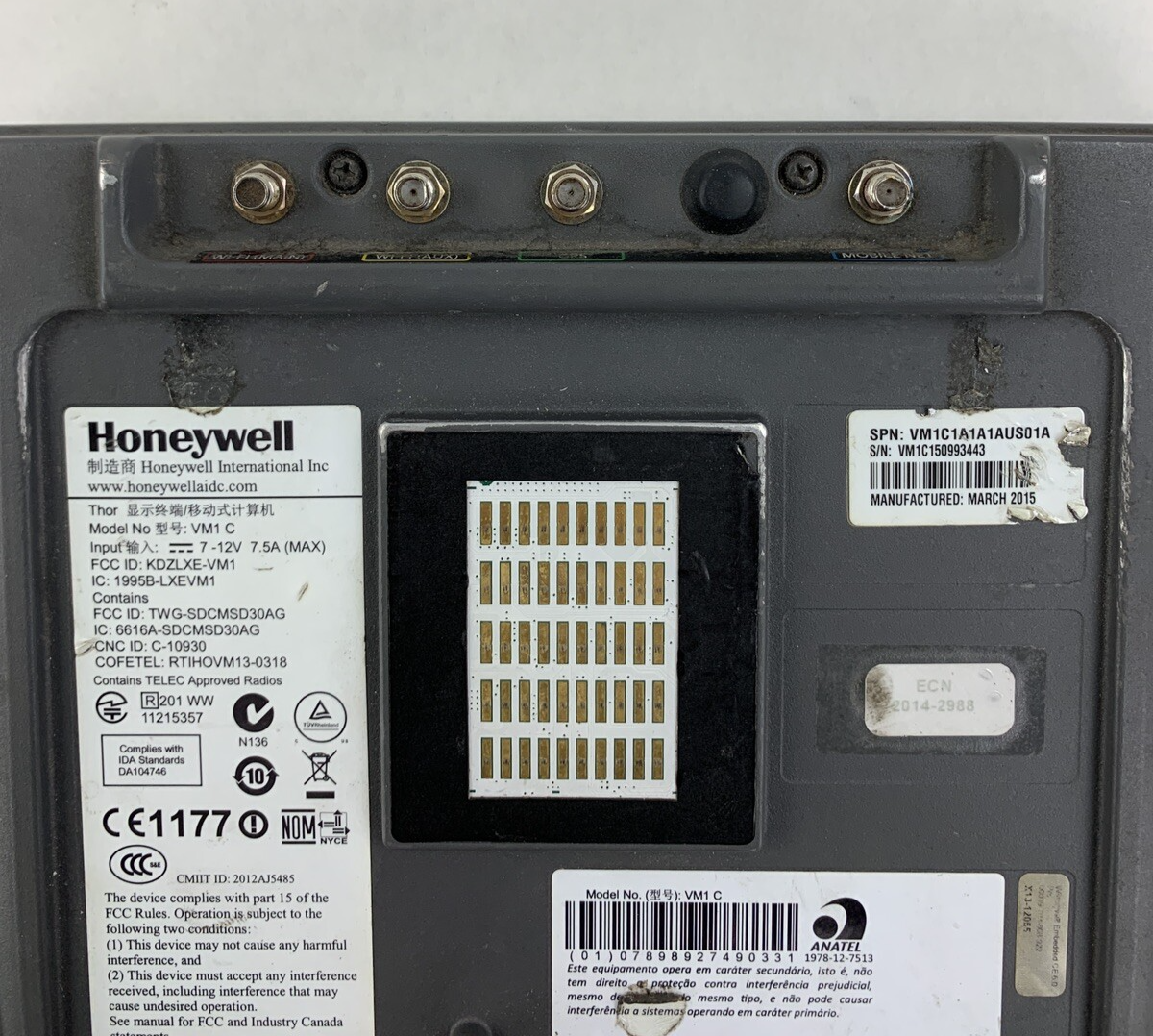 Honeywell Thor VM1C Mount Computer Bad Screens No Dock No OS No Flash Lot of 3