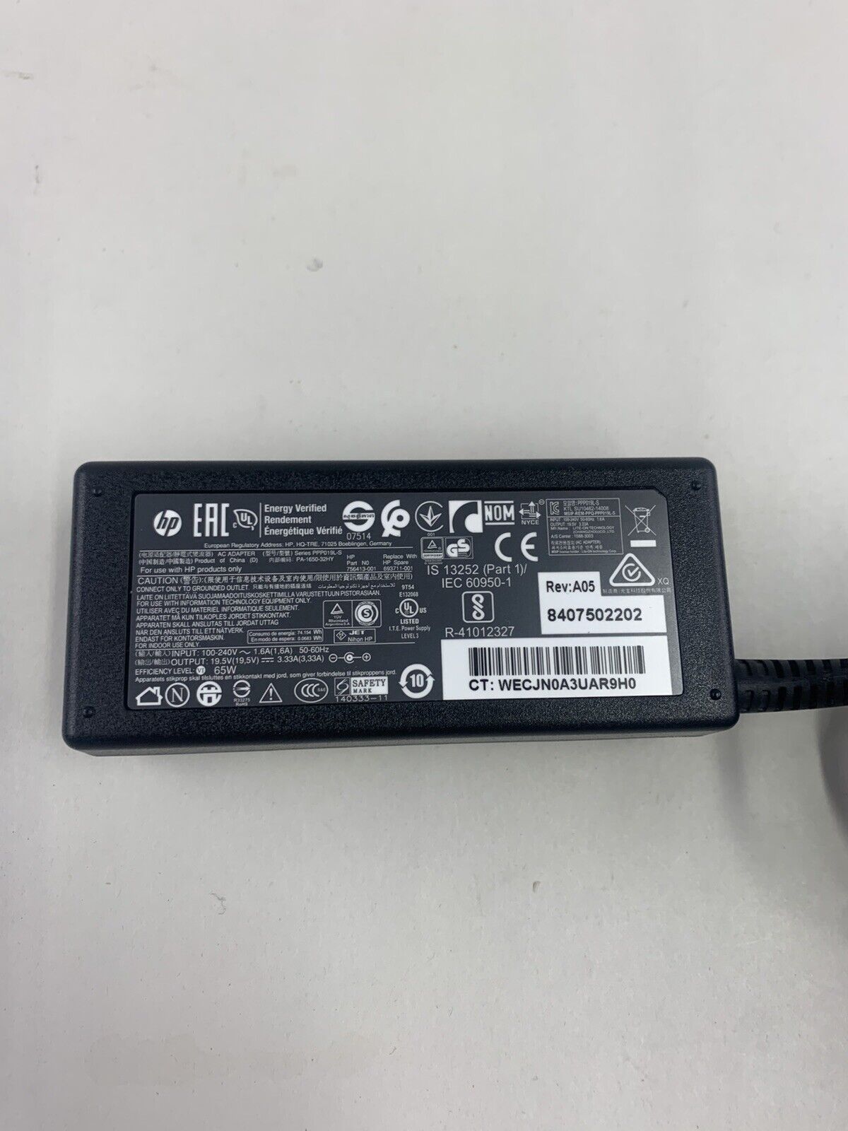 HP PPPO19L-S AC Adapter 19.5V 65W (Lot of 3)