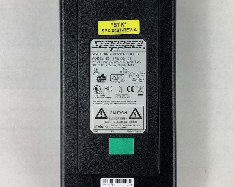 Sunpower SPU130-111 48V 2.7A 3-Pin Connector AC Adapter Switching Power Supply