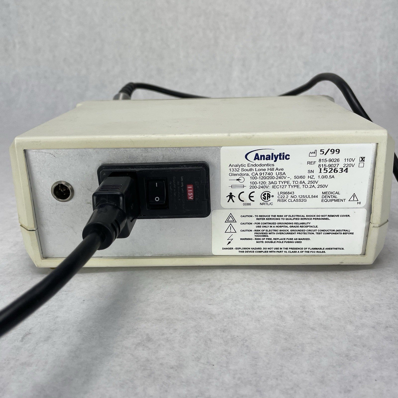 Analytic Sybron Quantec-E Dental Electric Endo Motor Power Tested