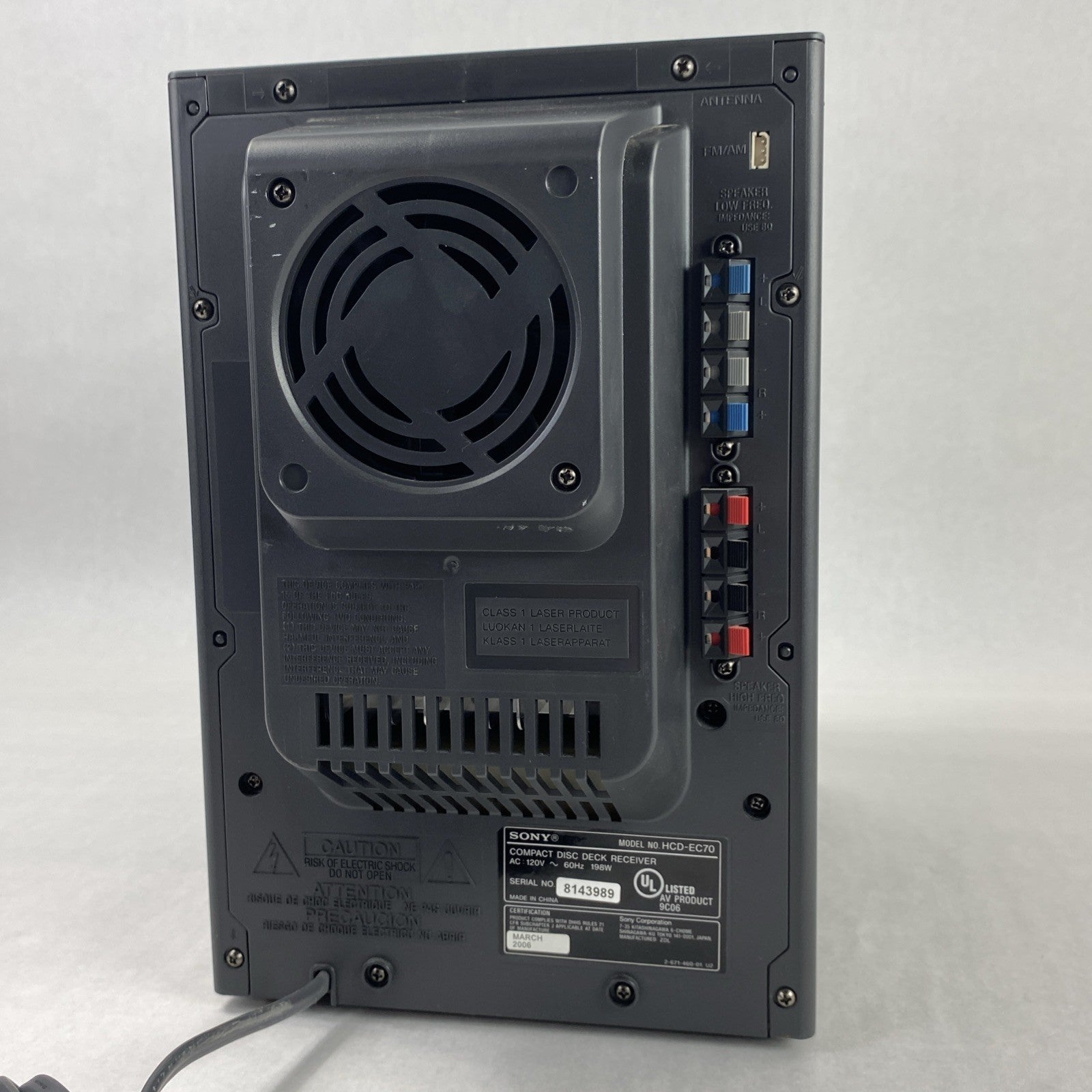 Sony HCD-EC70 Compact Disc Deck Receiver w/ Speakers - Parts or Repair