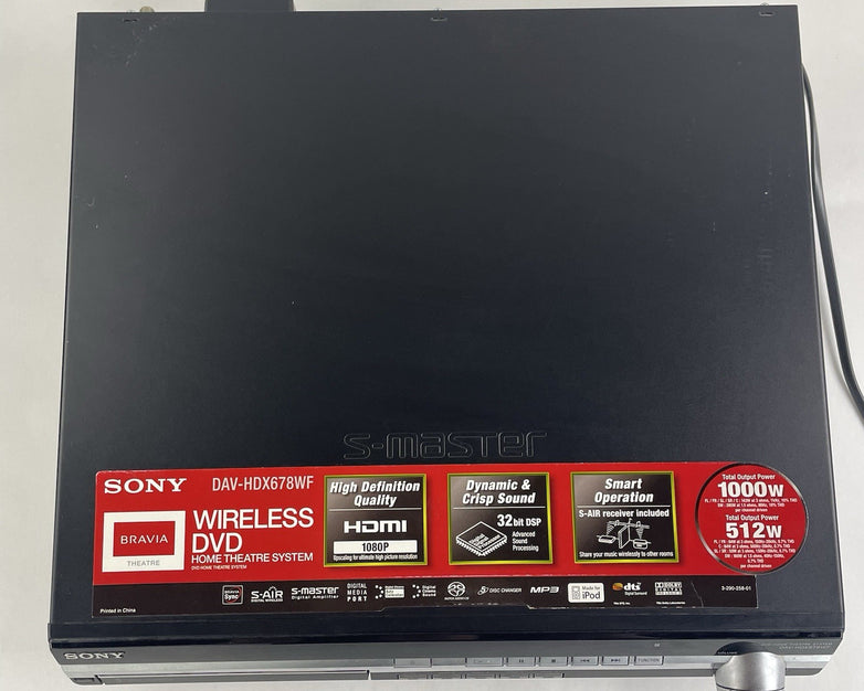 Sony HCD-HDX678WF 5 Disc DVD Home Theater Receiver No Remote Unit Only Tested