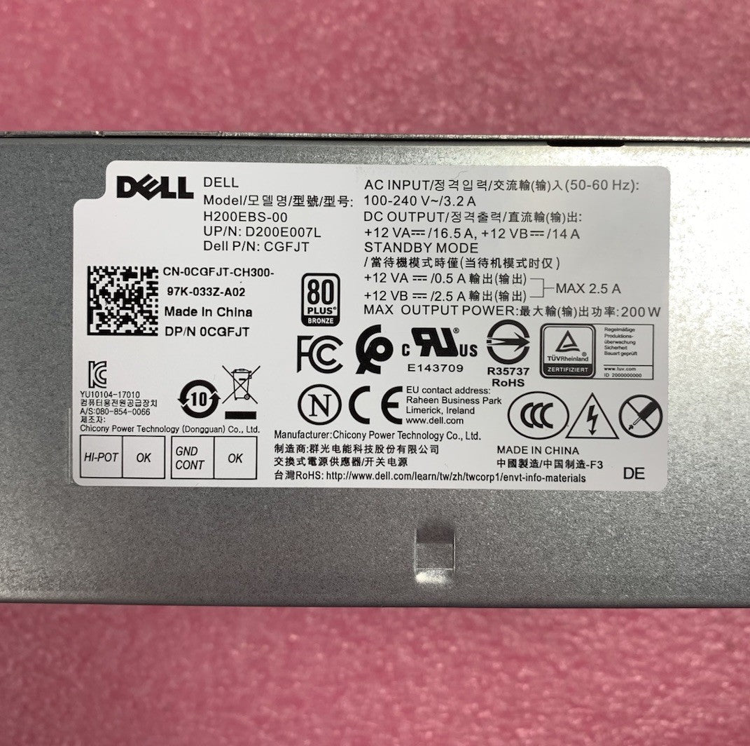 Dell Optiplex H200EBS-00 200W Computer Power Supply6