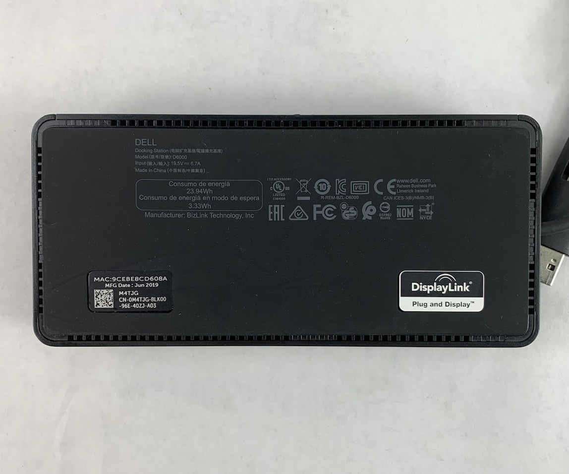 Dell D6000 19.5V 6.7A USB-C / USB-A Docking Station9