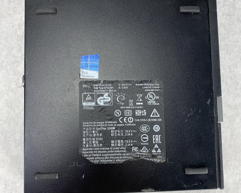 Dell OptiPlex 3040 Micro Intel Core i3-6100T 3.2GHz 8GB RAM No HDD OS Power Cord