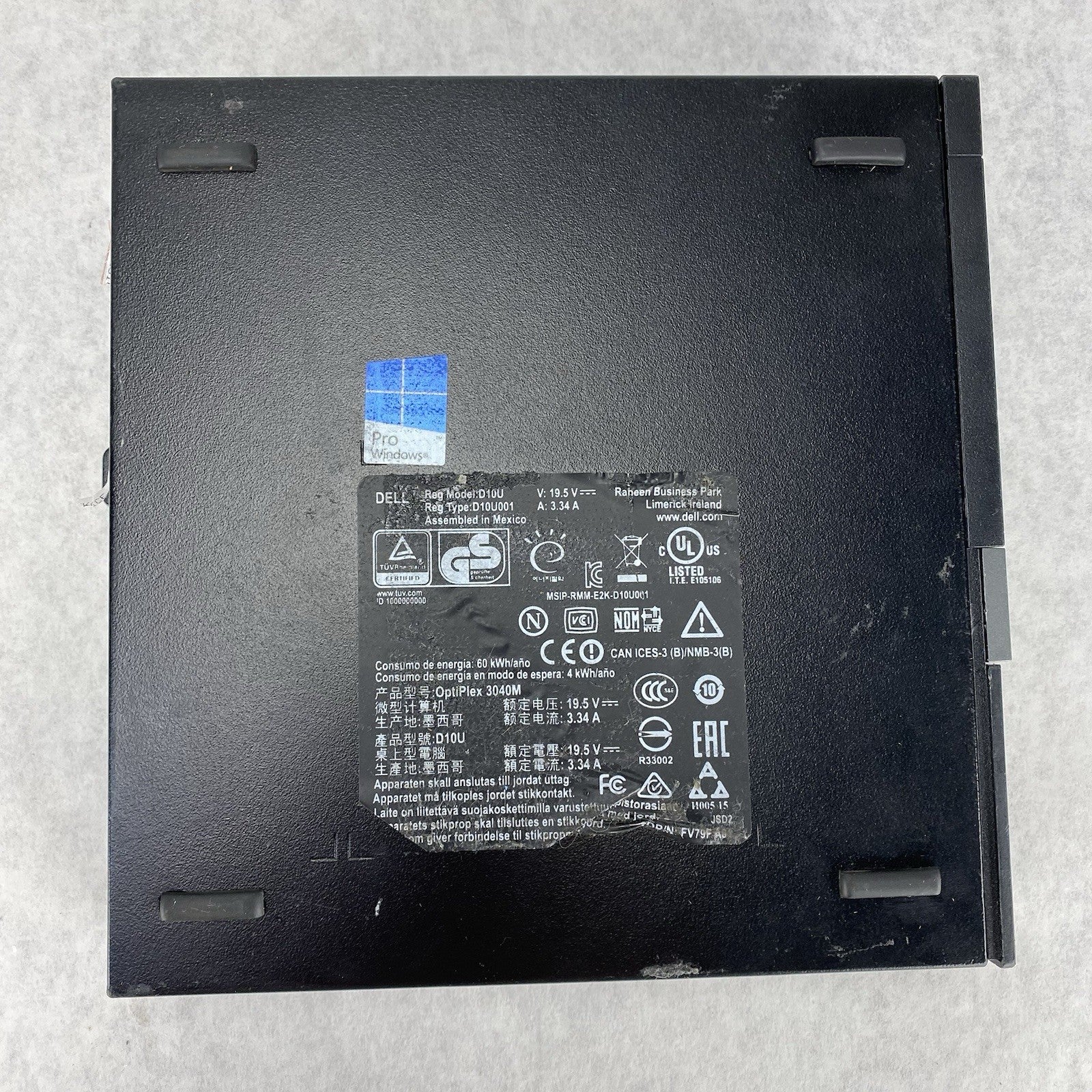 Dell OptiPlex 3040 Micro Intel Core i3-6100T 3.2GHz 8GB RAM No HDD OS Power Cord