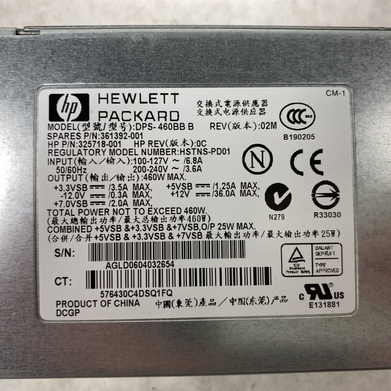 HP  DPS-460BB B Proliant Power Supply 325718-001 361392-001
