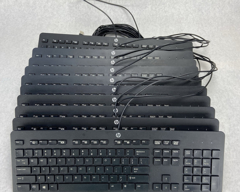 HP USB Slim Business Keyboard Model KBAR211 Part No 803181-001 Lot of 10 (Ten)