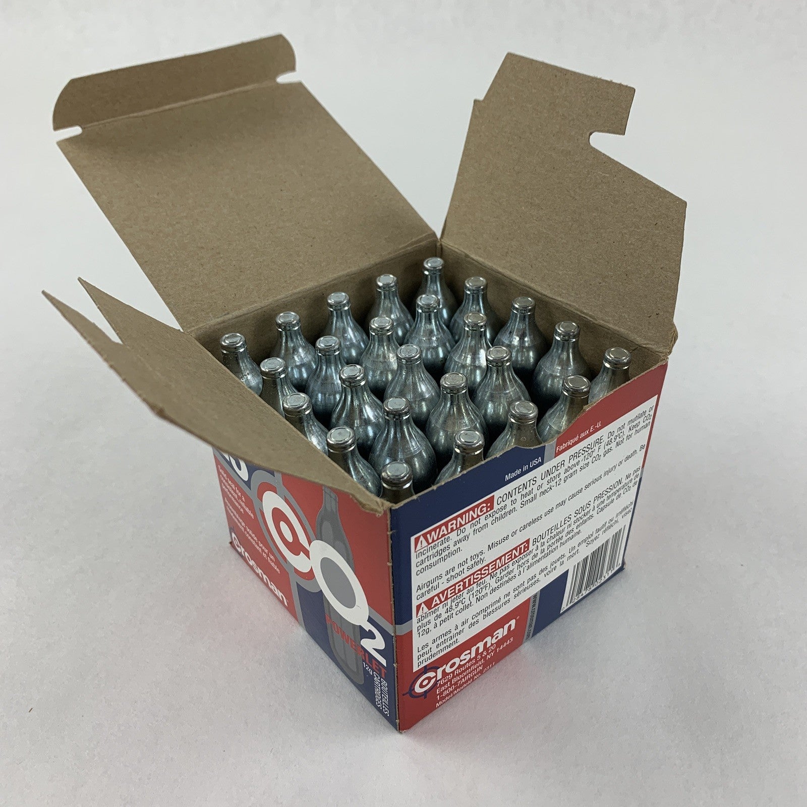 Crosman 25 Count Box 12G CO2 Powerlet Cartridges For Air Guns New