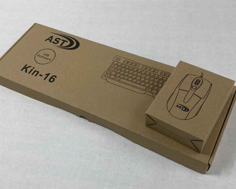 AST Kin-16 Wired Keyboard And AST 3D Optical Mouse